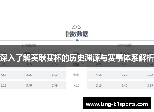 深入了解英联赛杯的历史渊源与赛事体系解析 深入了解英联赛杯的历史渊源与赛事体系解析